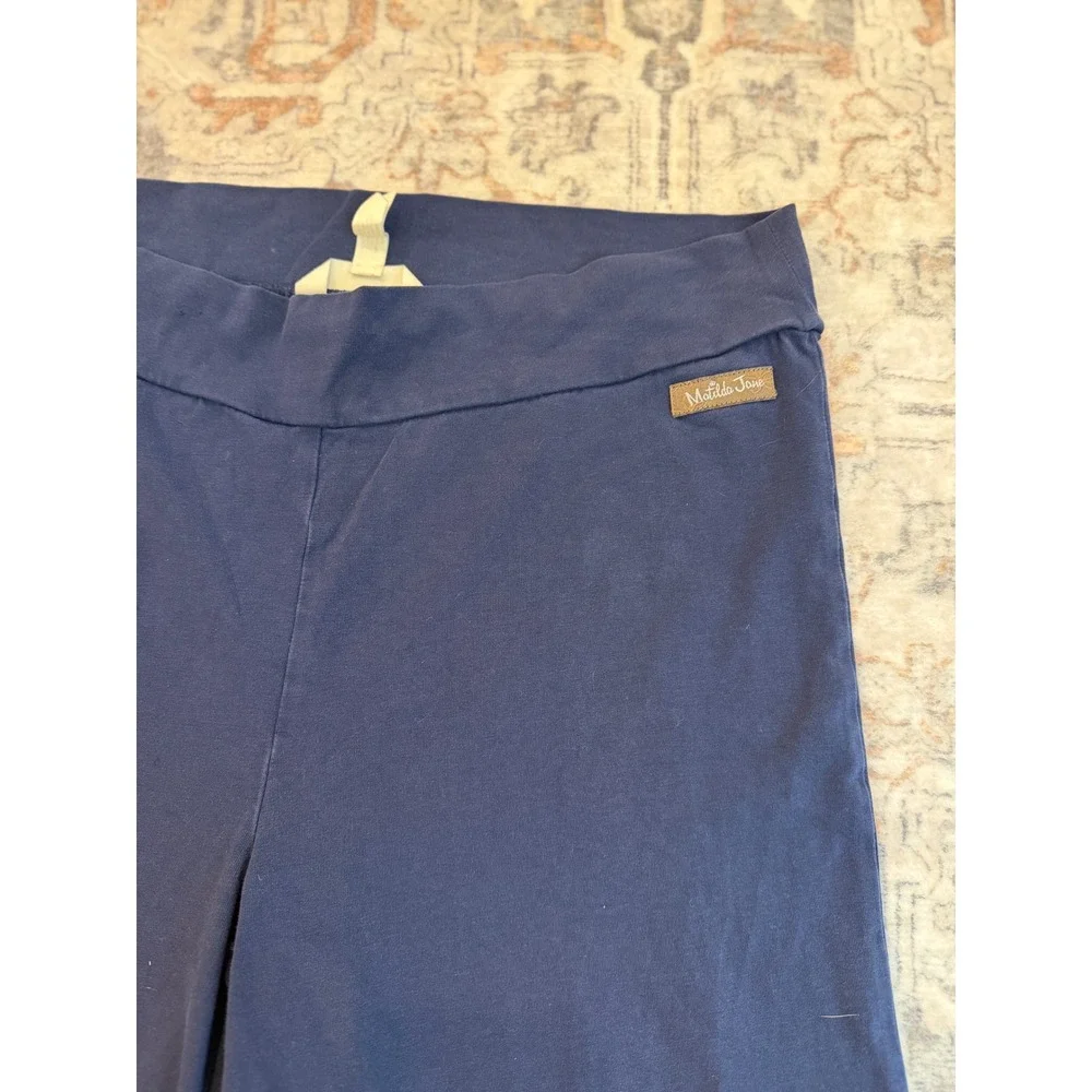 Matilda Jane Womens Navy Blue Wide Leg Tiered Ruffle Hem Lounge Pants Size M
